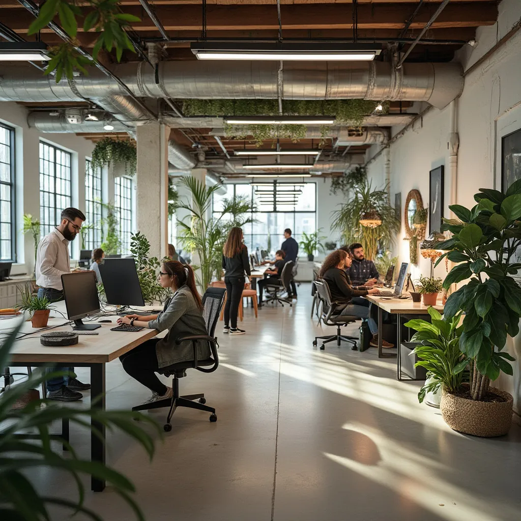 Espaço de trabalho colaborativo no estúdio