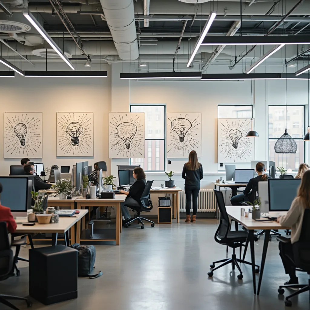 Escritório de design moderno e colaborativo